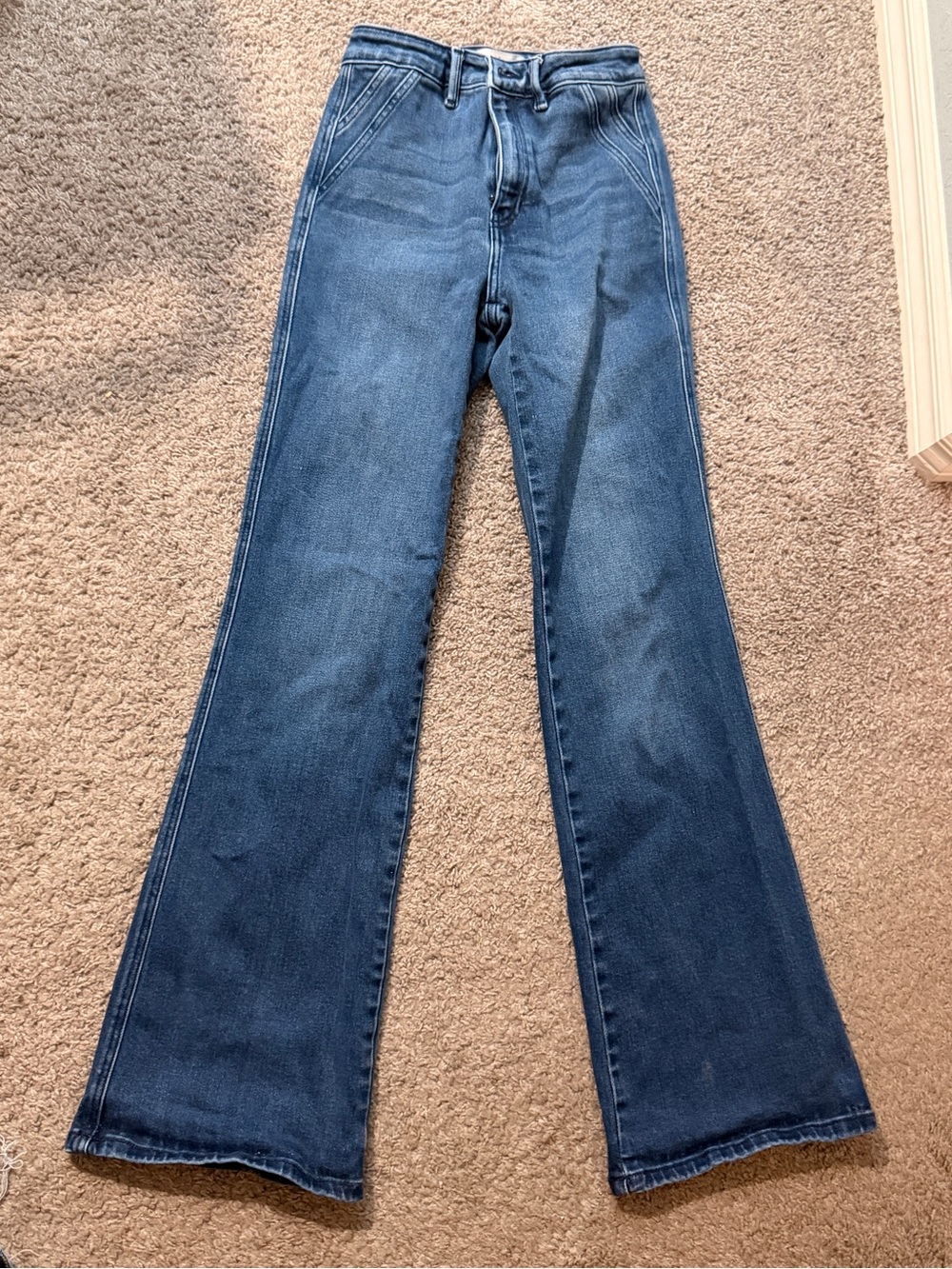 KanCan Dark Blue High-Rise Flare Jeans